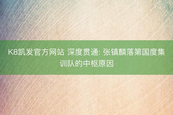 K8凯发官方网站 深度贯通: 张镇麟落第国度集训队的中枢原因