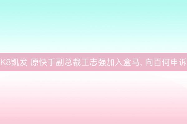 K8凯发 原快手副总裁王志强加入盒马， 向百何申诉