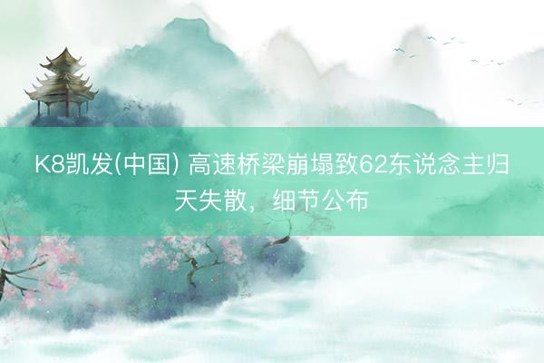 K8凯发(中国) 高速桥梁崩塌致62东说念主归天失散，细节公布